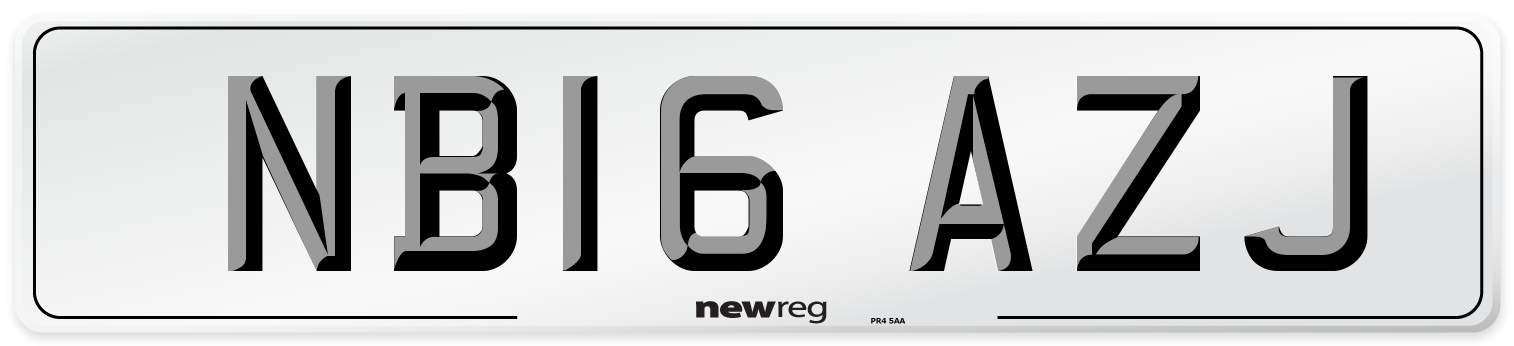 NB16 AZJ Number Plate from New Reg